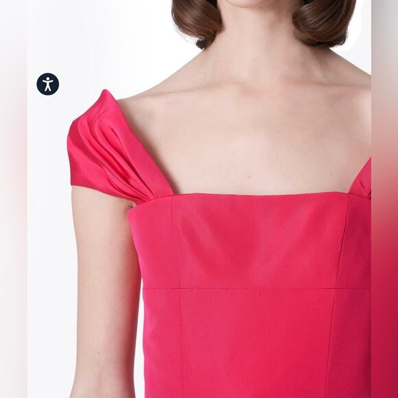 Carolina Herrera NWT Azalea Pink Off Shoulder Trumpet Evening Gown Size 16 - Picture 3 of 12